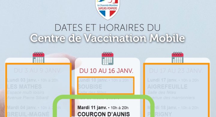 COVID 19 – Centre de vaccination mobile à Courçon.