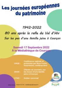 Invitation Journées du patrimoine @ MEDIATHEQUE DE COURCON